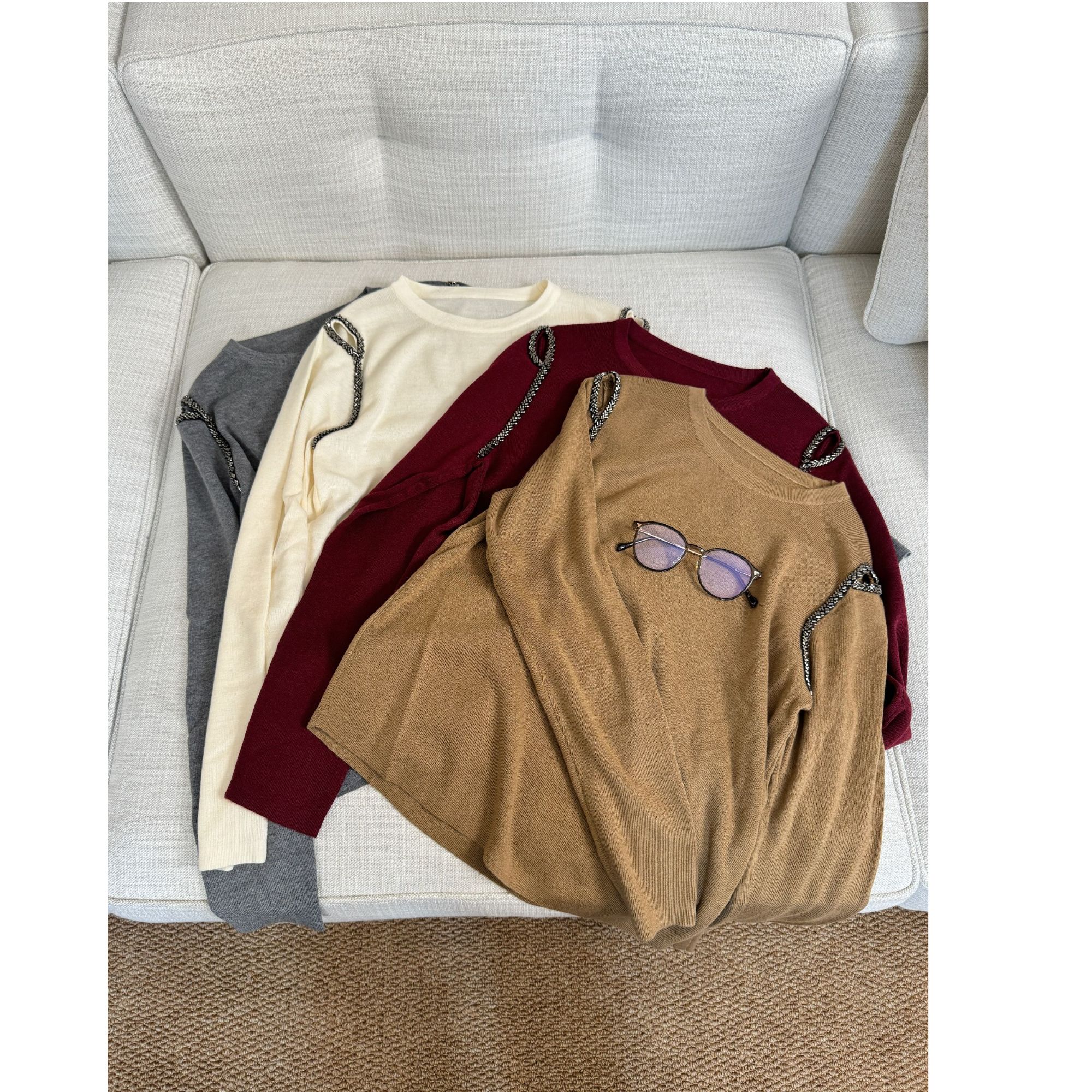 JIAO.AO 设计感圆领百搭秋冬休闲毛针织Y8755