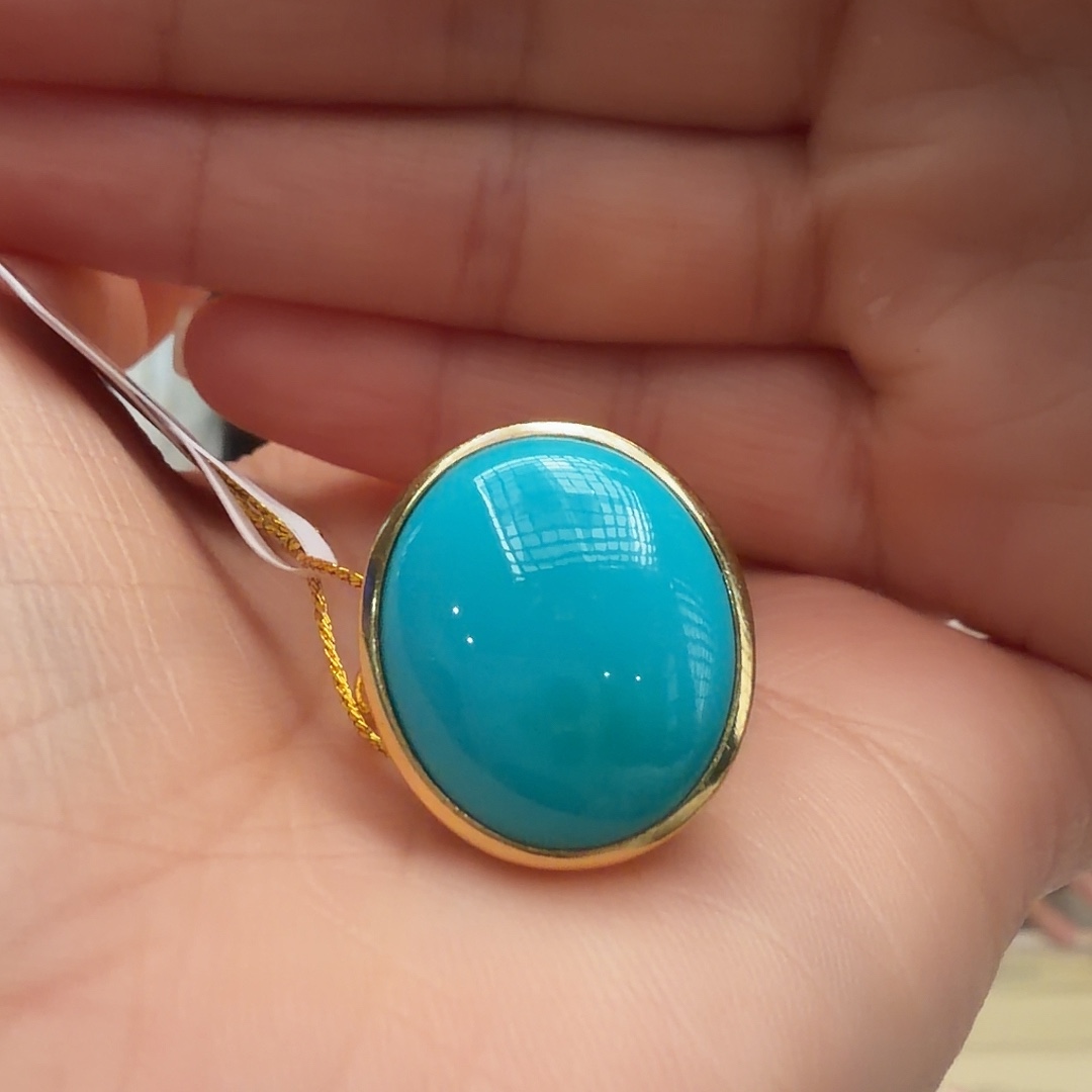 绿松石银S925镶嵌戒指