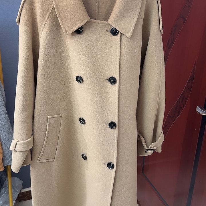 孤品S尺码羊绒大衣双排口