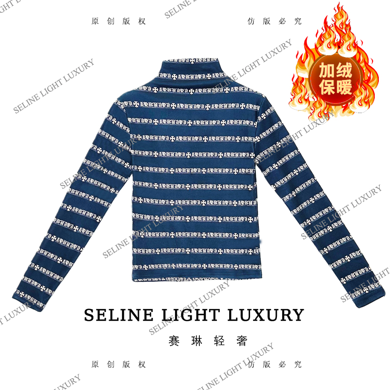 【25Q-846】太 2025 SELINE 原满印时尚印花时尚高领加绒长袖
