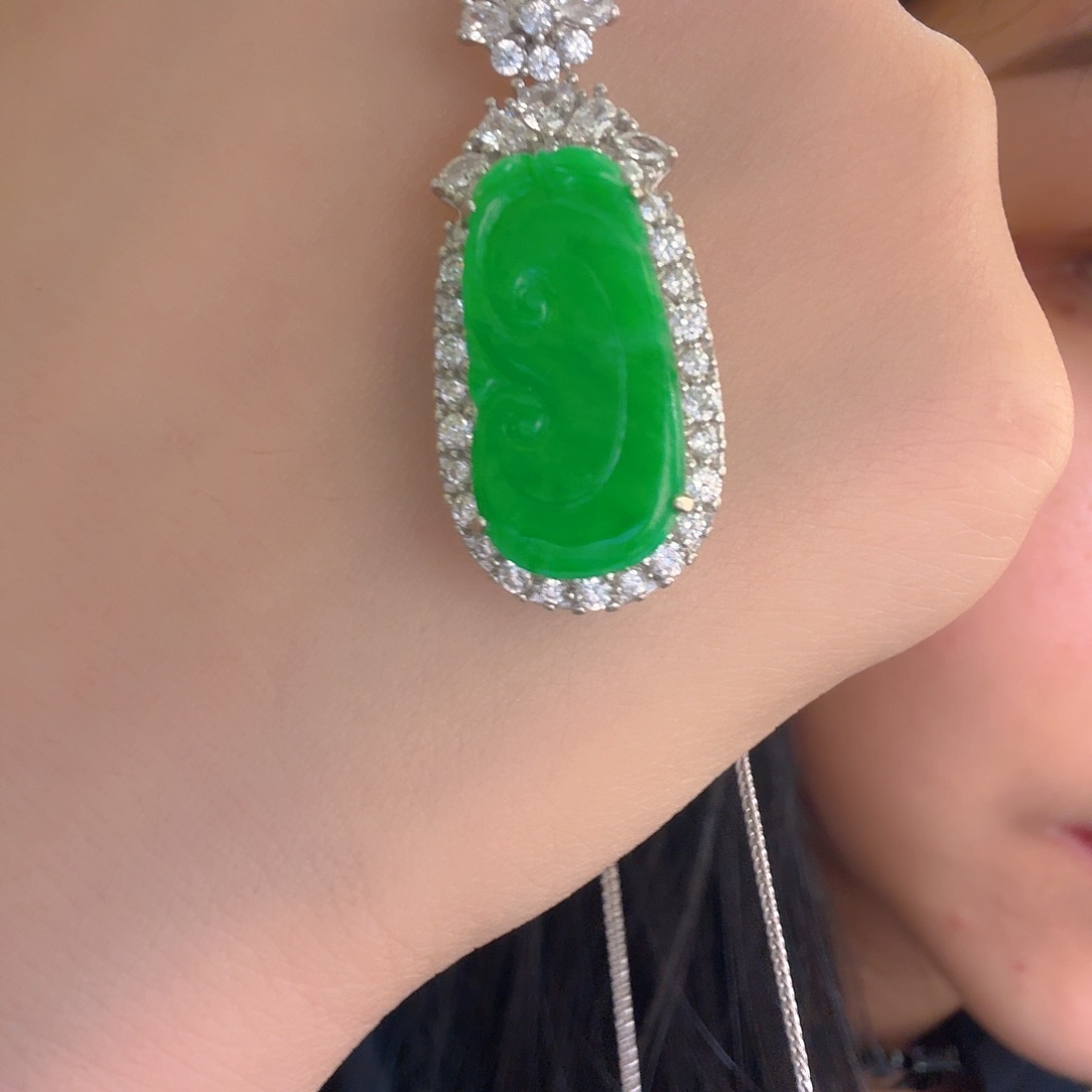 翡翠银S925镶嵌吊坠(不含链)吊坠