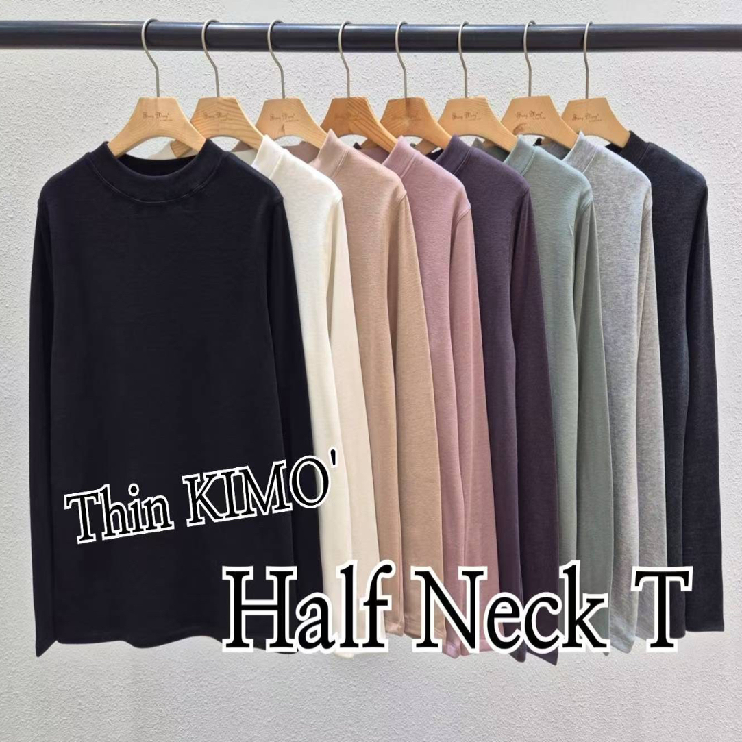 T加绒 长袖宽松型女士冬季垂感T恤百搭半高领