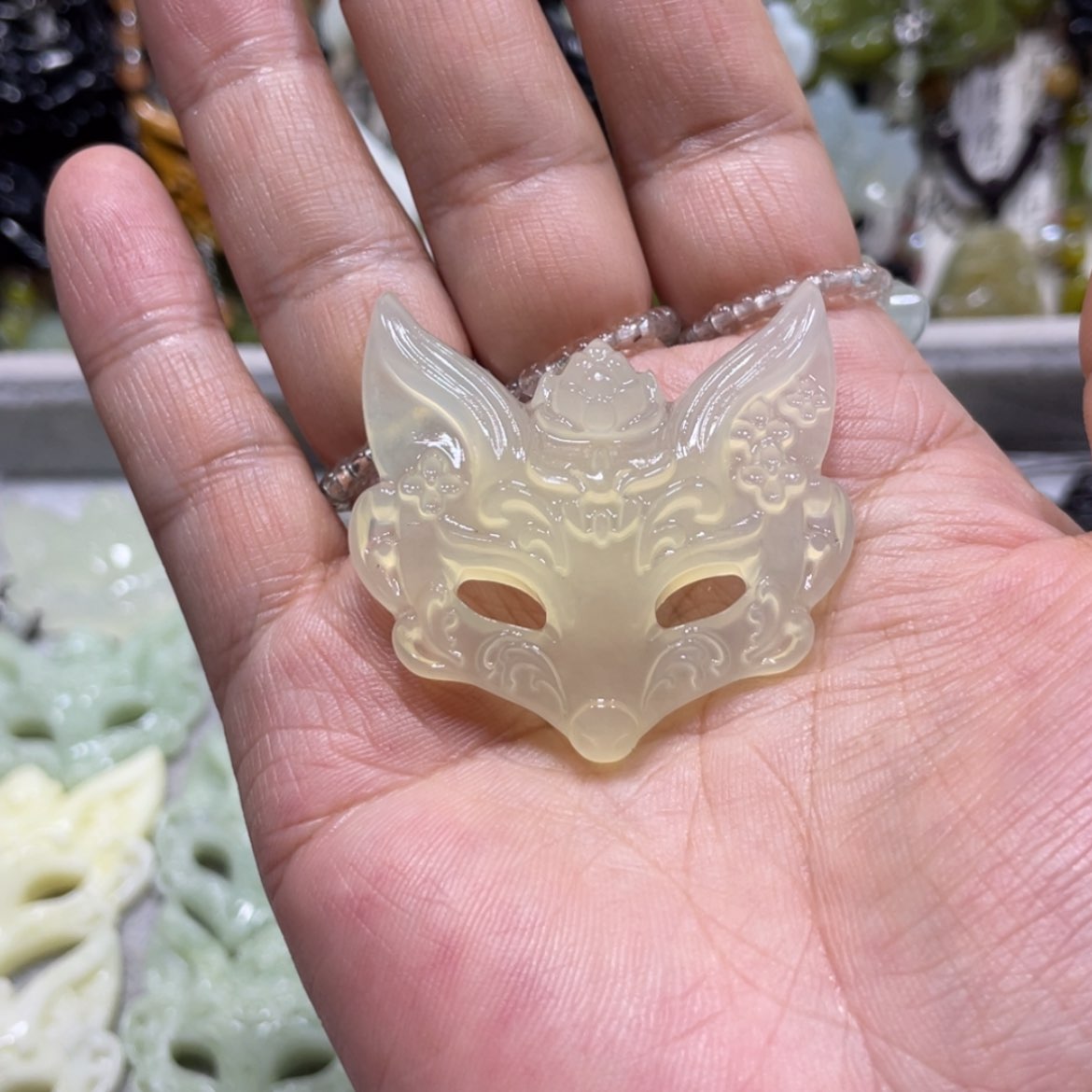 【闪购商品】岫玉颈饰未镶嵌7*53吊坠