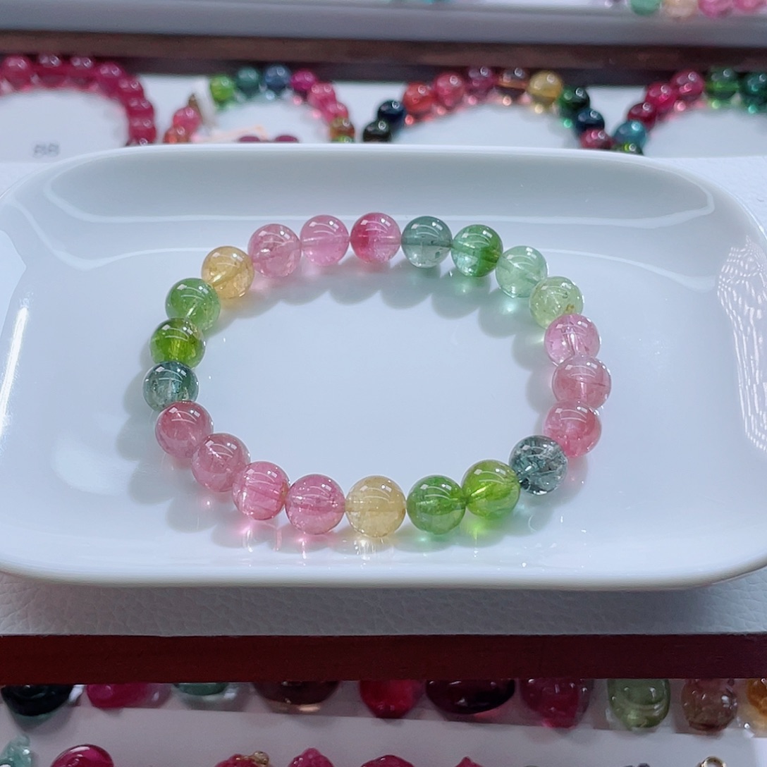 未镶嵌碧玺手链8mm左右