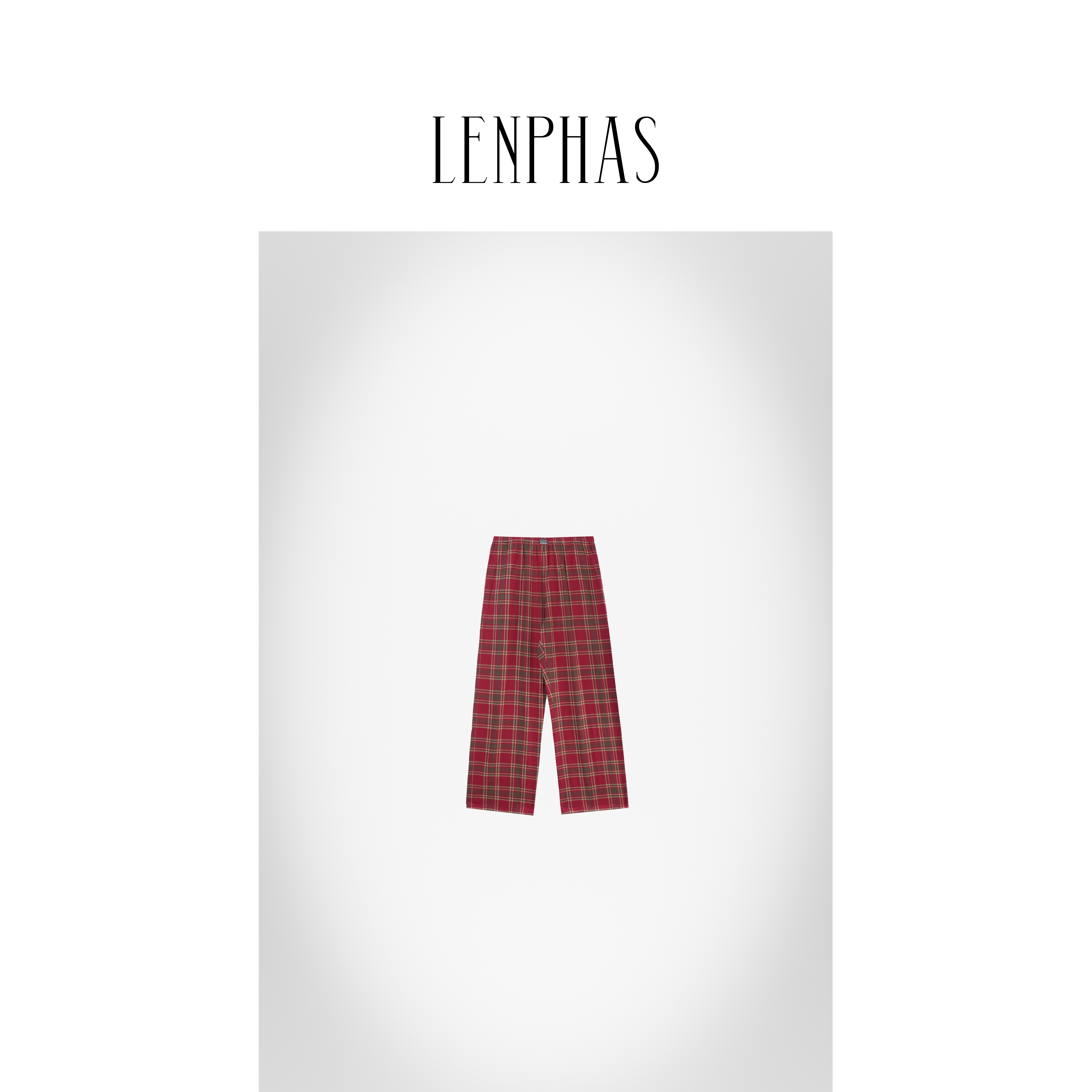 【LENPHAS】美式复古抽绳格子休闲裤