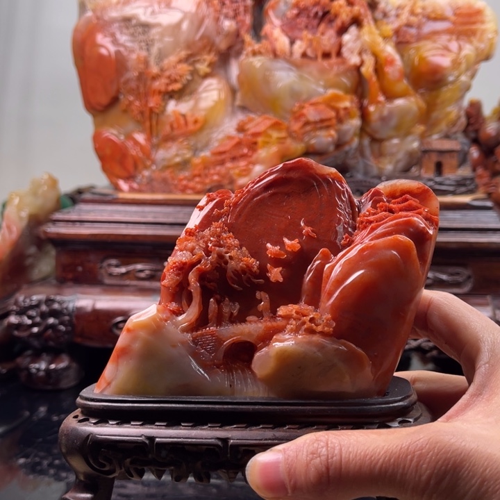 寿山石香山雅聚摆件