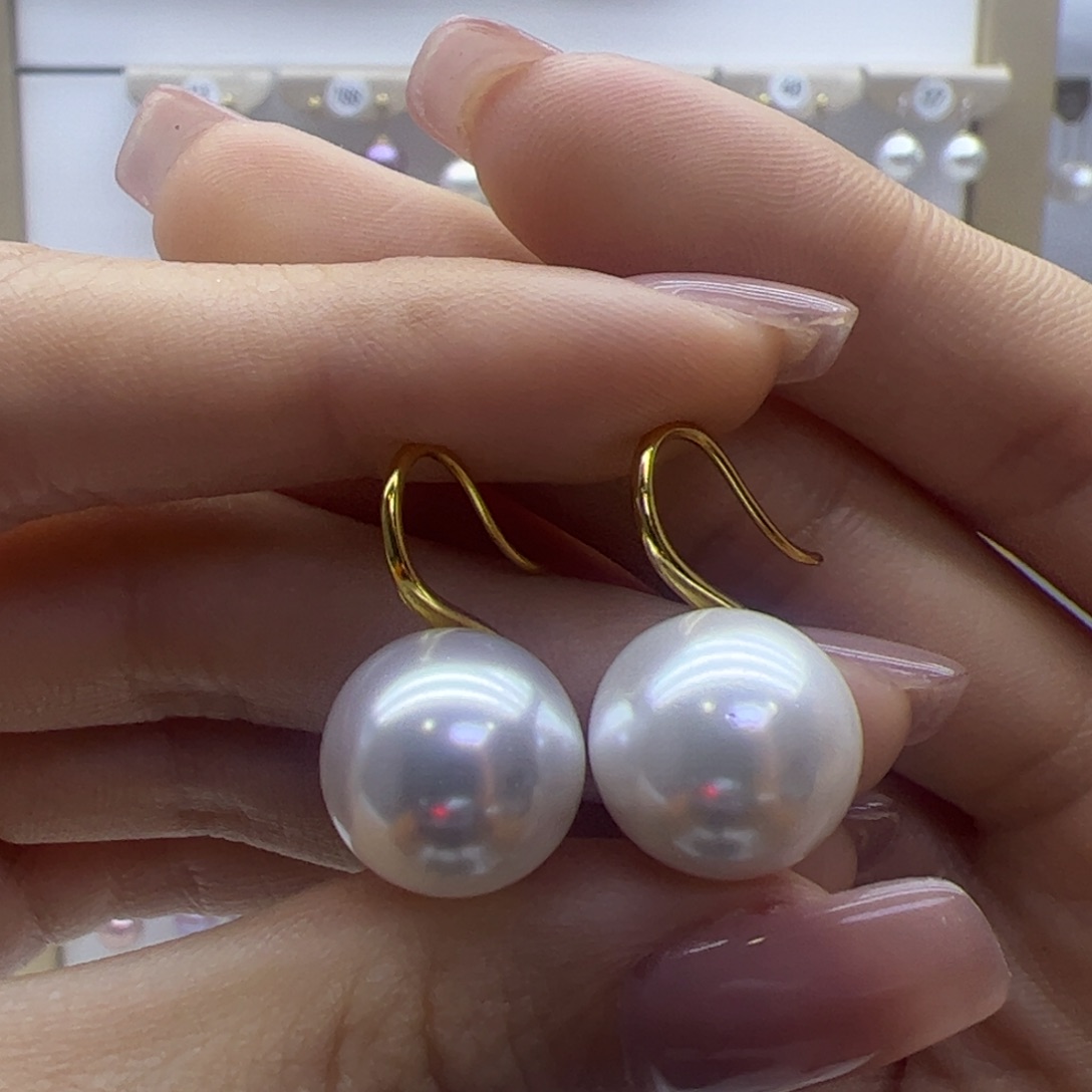 淡水珍珠耳饰18K金镶嵌
