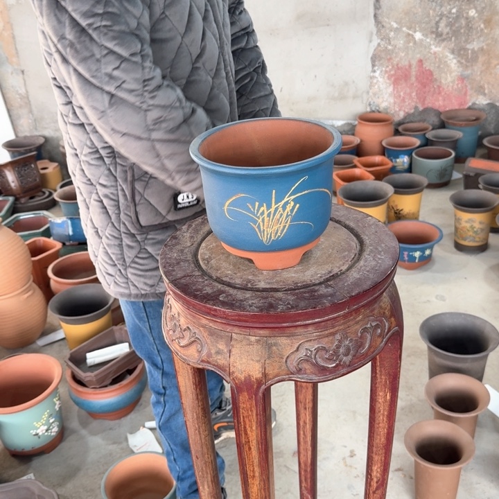 紫砂紫砂花盆15*19