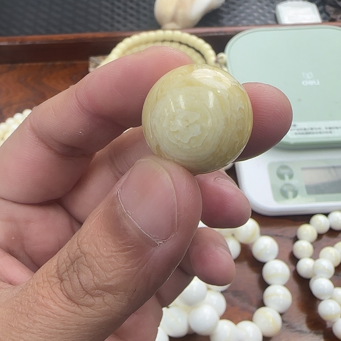 手串白玉菩提20单颗牛