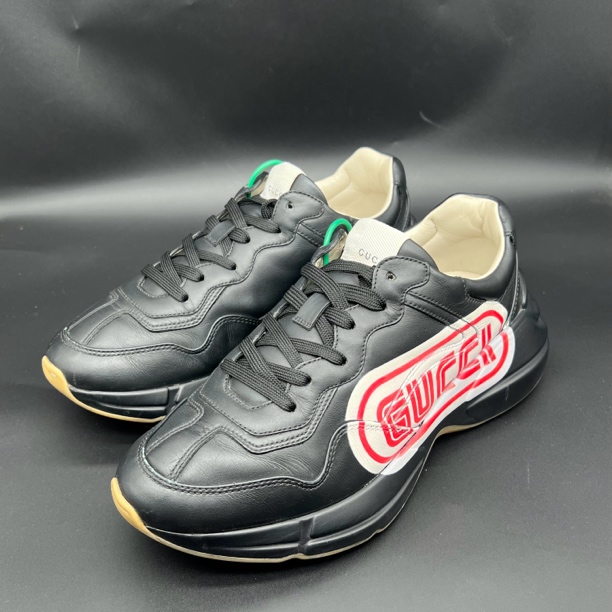 95新 GUCCI/古驰 黑红经典低帮男士运动老爹鞋 40欧 奢f