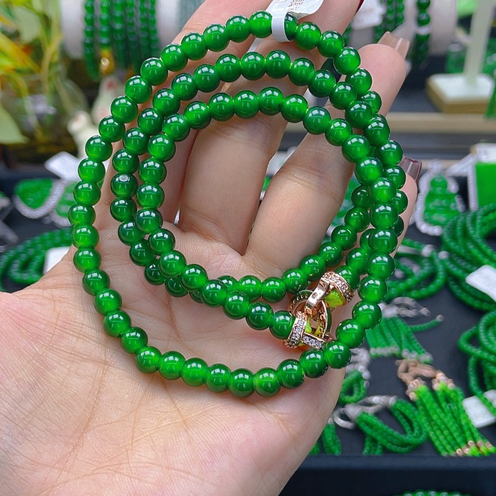 翡翠颈饰未镶嵌圆珠项链6