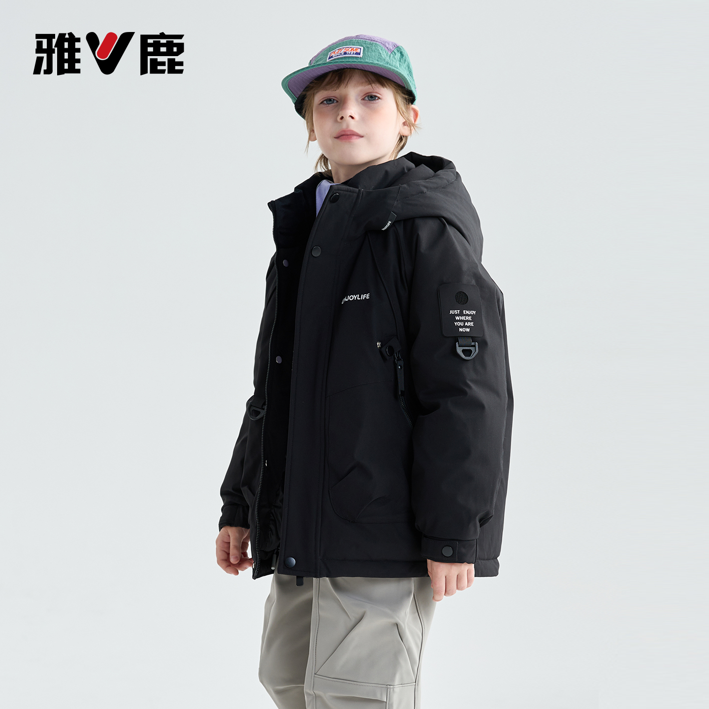 雅鹿儿童加厚羽绒服洋气男女童2025冬季新款中大童保暖宽松外套潮