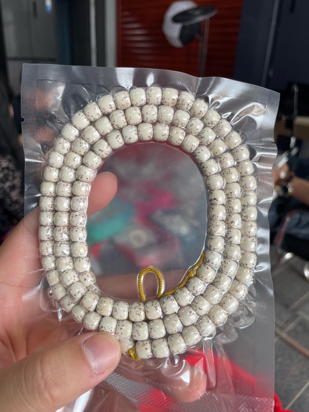 海南星月菩提原生态原脂大留白多圈7×8手串星7