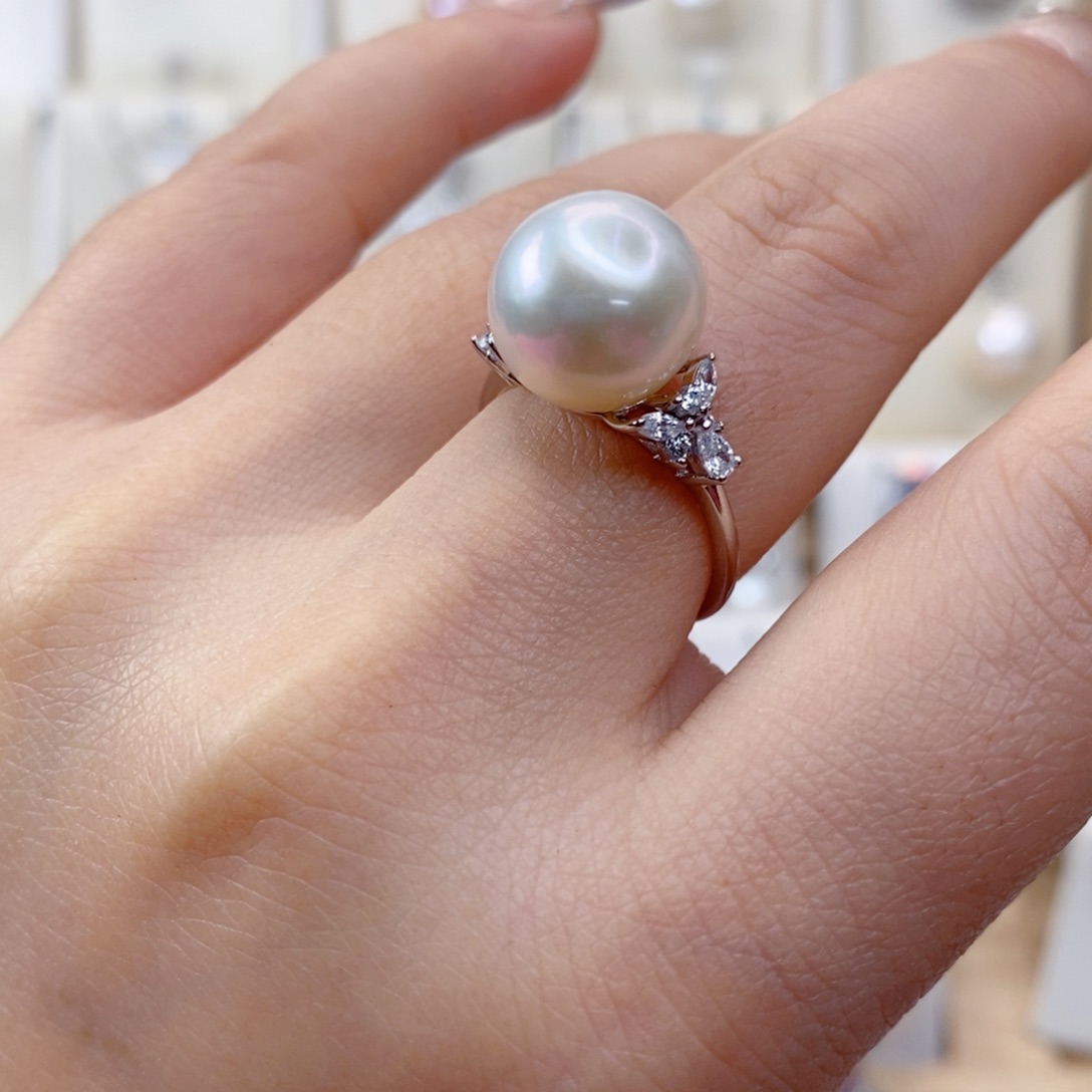 淡水珍珠戒指银S925镶嵌十*姨