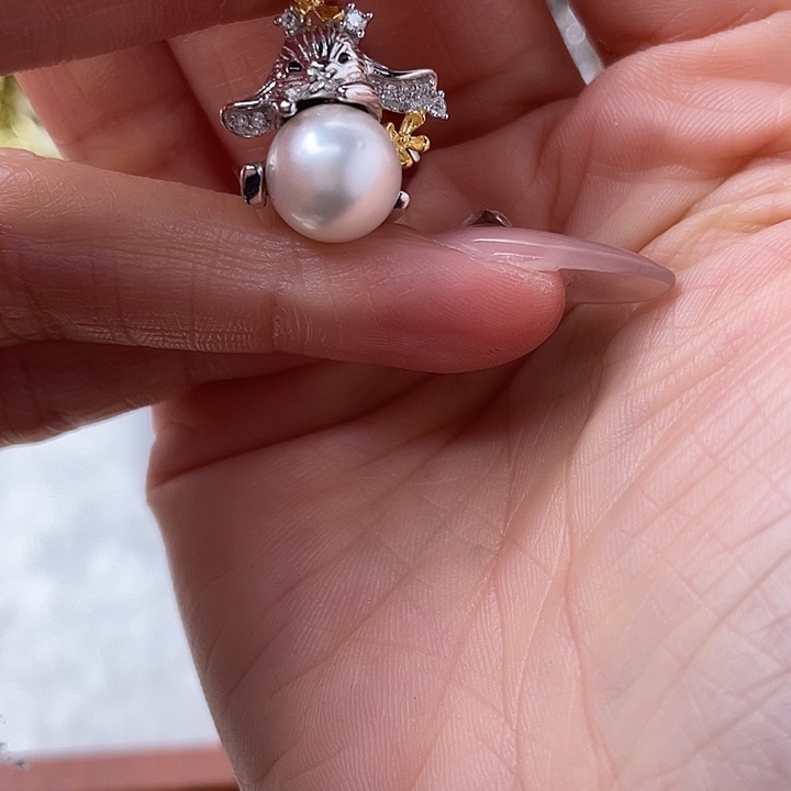 海水珍珠吊坠(不含链)银S925镶嵌