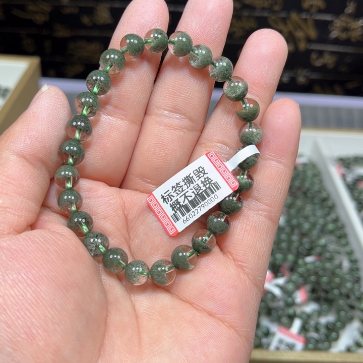 水晶绿幽灵手串未镶嵌幼****