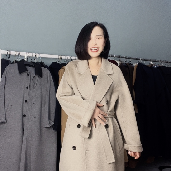 双面呢大衣燕麦色M码