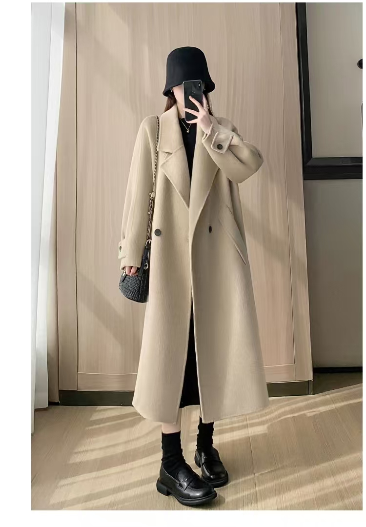 【KAIROS新.CK】韩系高级时尚休闲羊毛大衣秋冬长款大衣外套20255