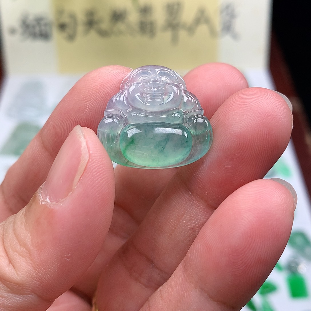 翡翠裸石缅甸天然A货翡翠冰种佛公