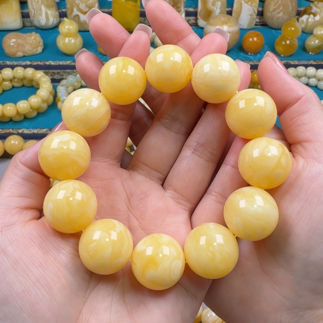 琥珀未镶嵌手链同料