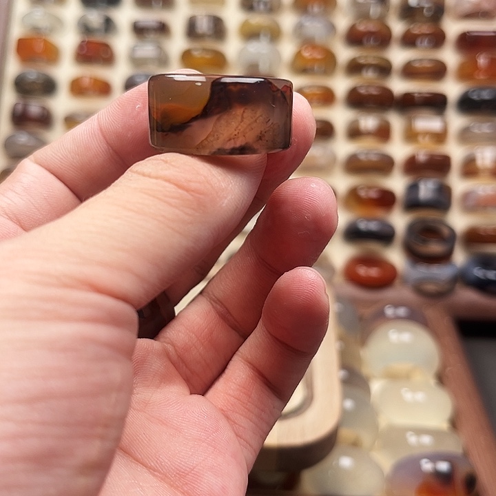 玛瑙/玉髓合金戒指3港17.5