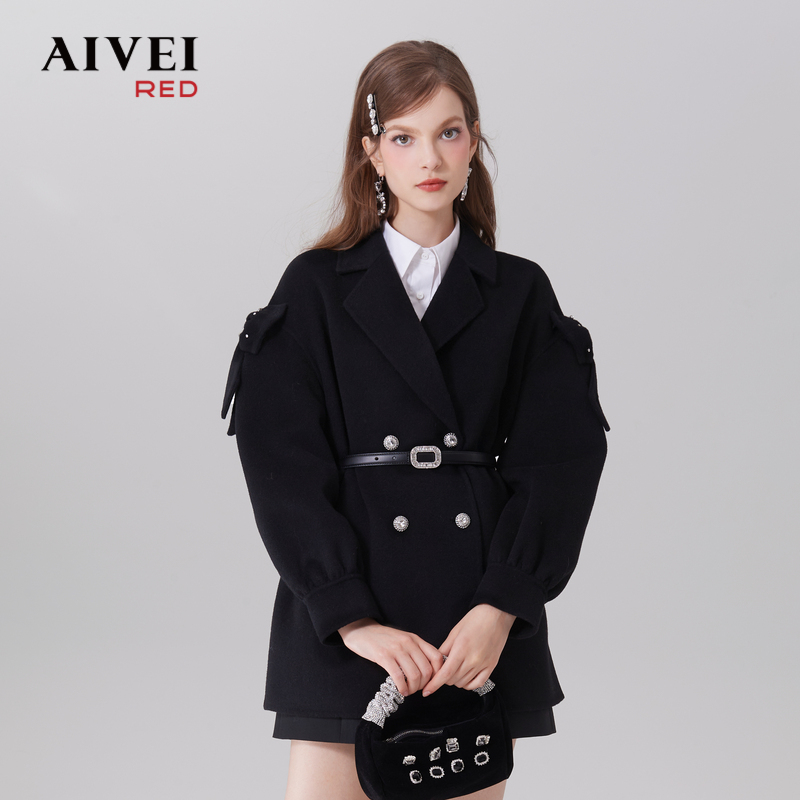 AIVEI艾薇秋冬感女神甜美女士毛呢外套Q056S101