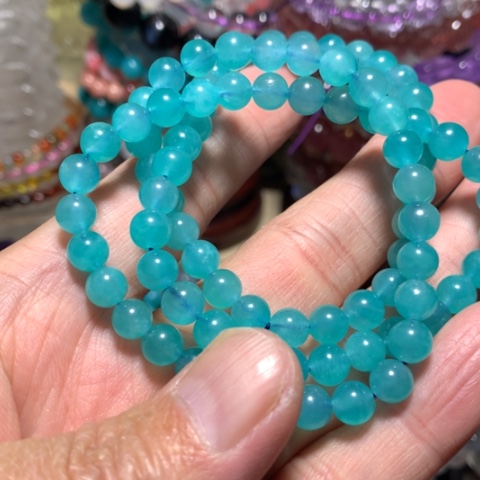 天河石手链未镶嵌6mm佛珠