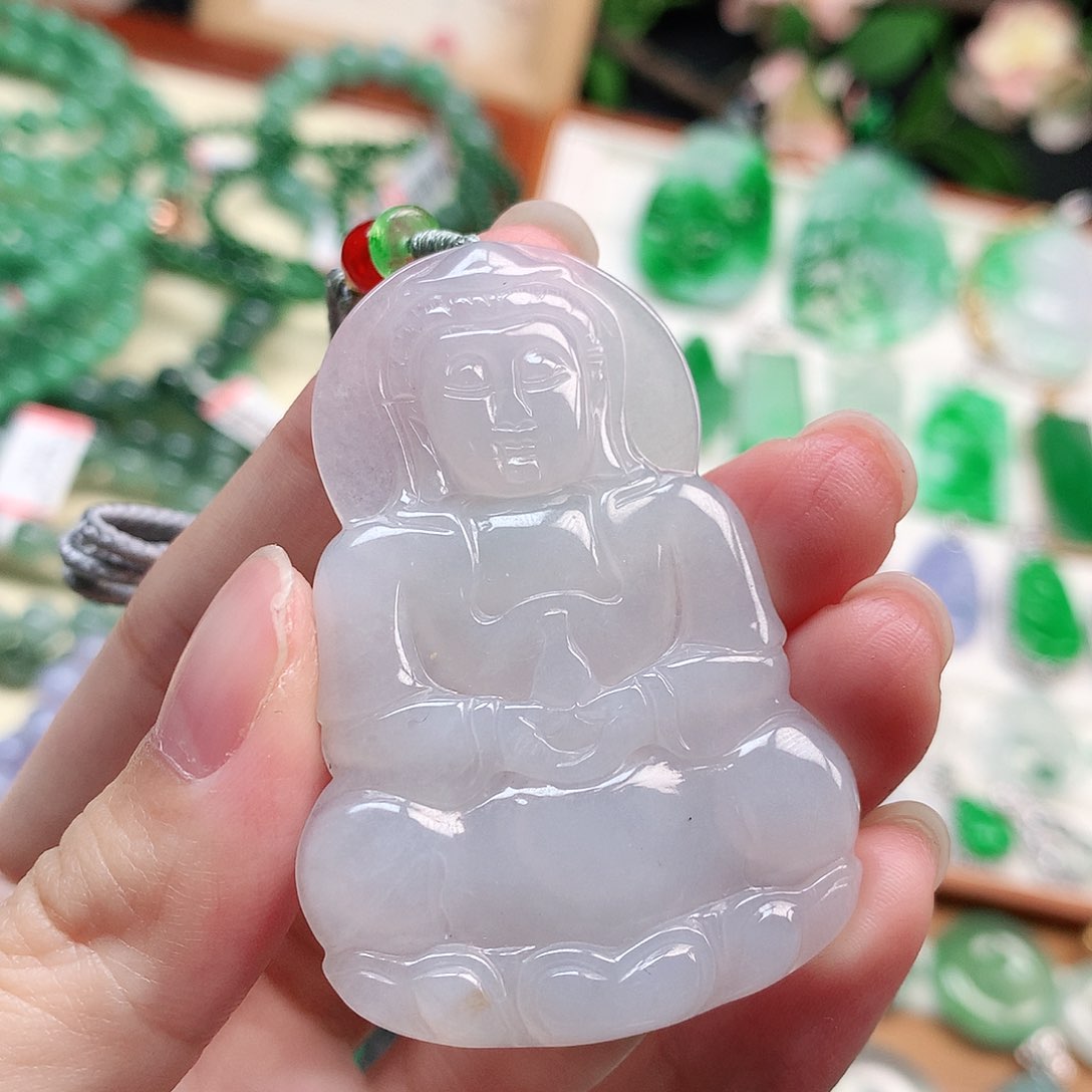 套链未镶嵌翡翠观音