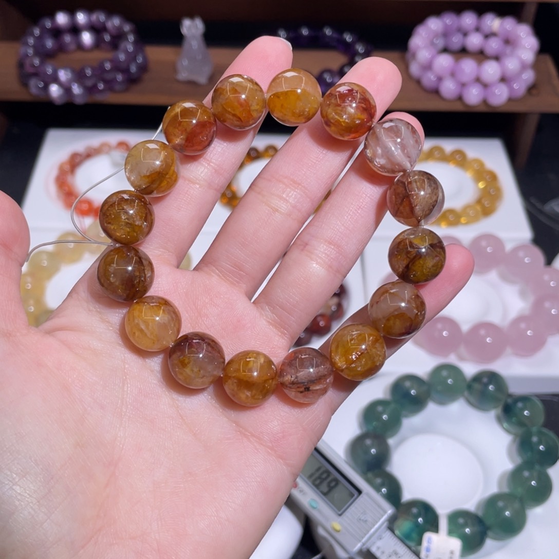 【闪购商品】水晶手链未镶嵌黄浇花13.5