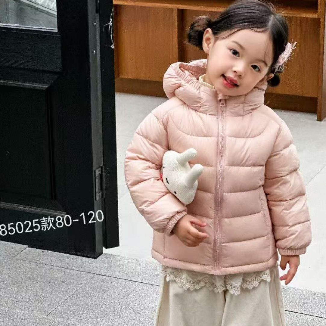 2025年新款儿童秋冬款轻薄连帽男女同款尺码80～120