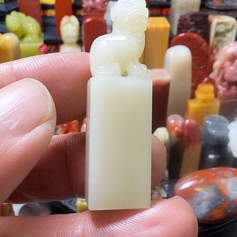 寿山石忧*豬油白芙蓉