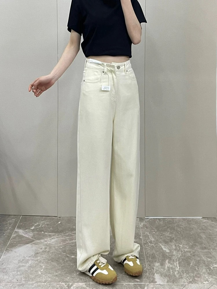 ZEMALA·新款米杏色直筒裤