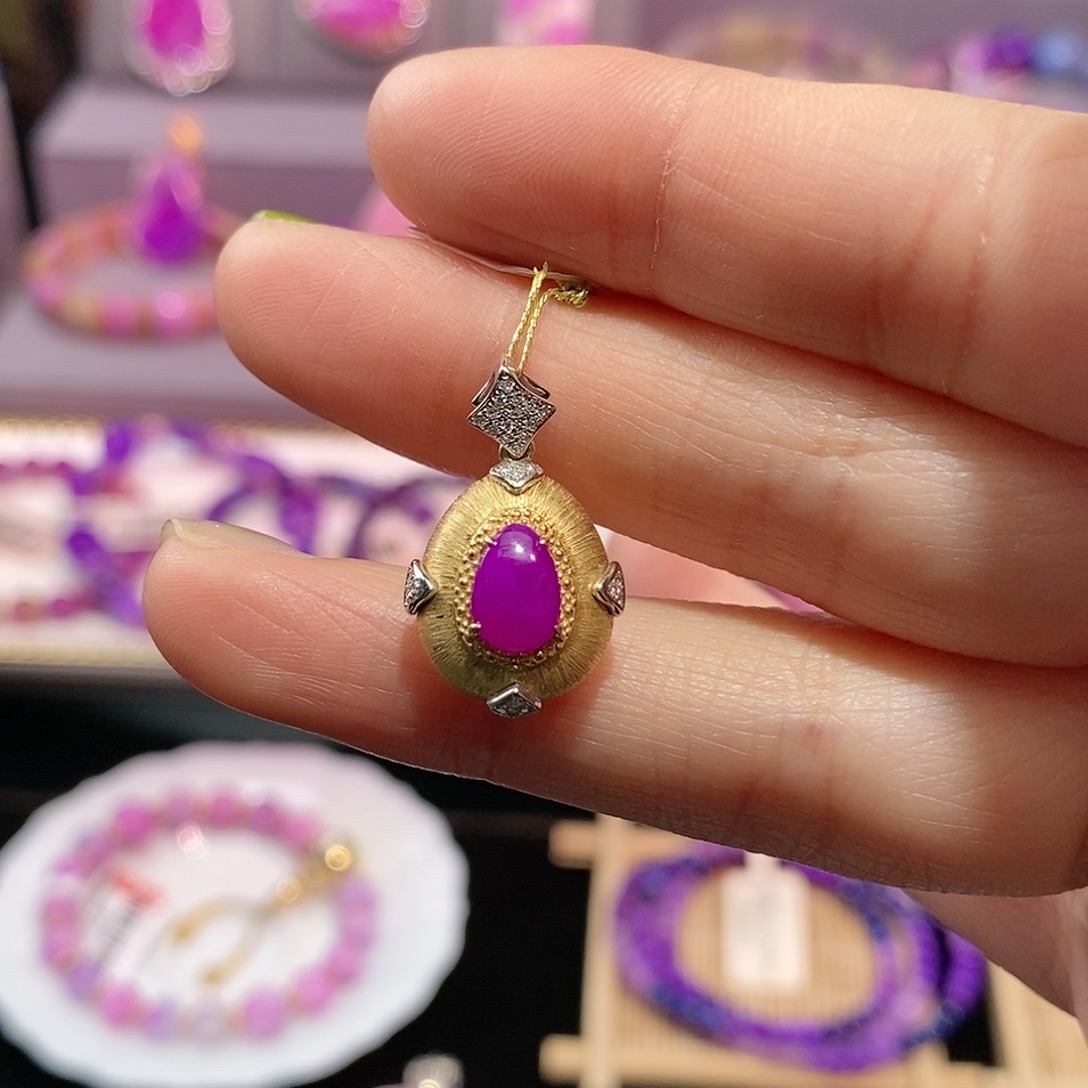 苏纪石（舒俱来）18K金镶嵌吊坠(不含链)