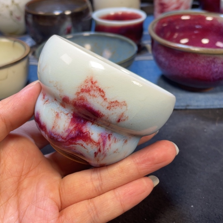 摆件钧瓷玉石釉福禄杯