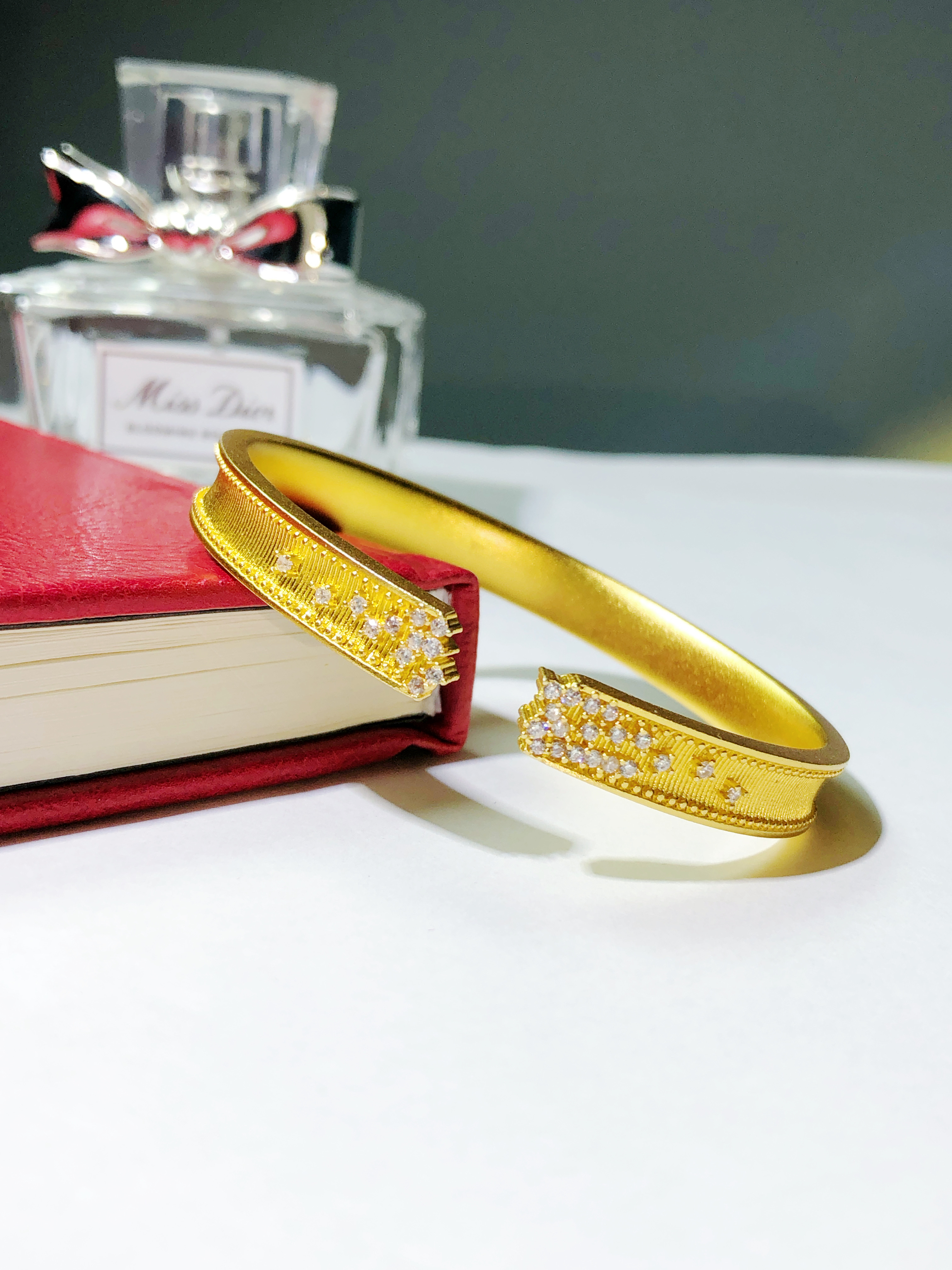 足银手镯 YC16轻奢繁星开口手镯足银镀金复古可调节点钻气质百搭