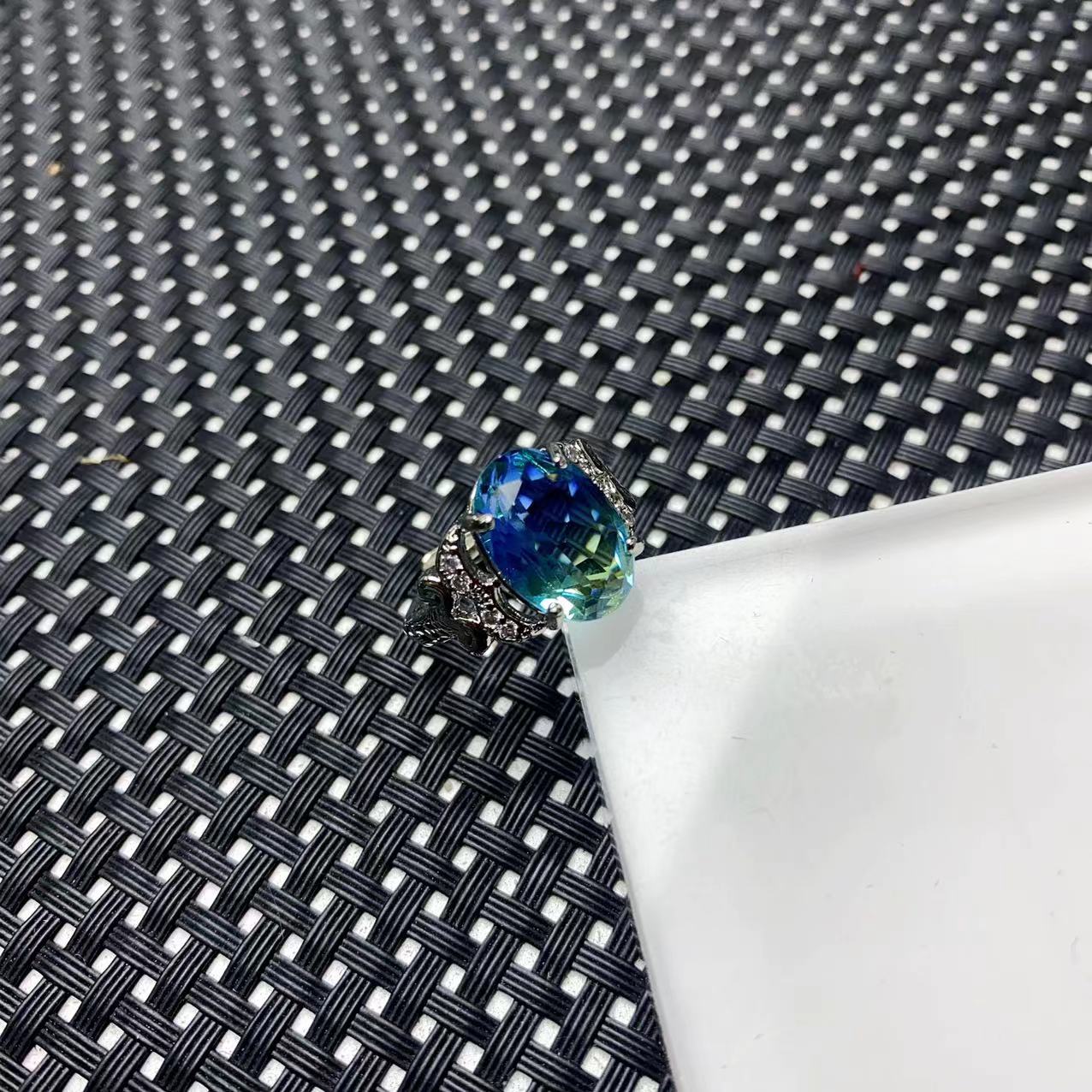 [聚小石]A1264蓝绿戒指