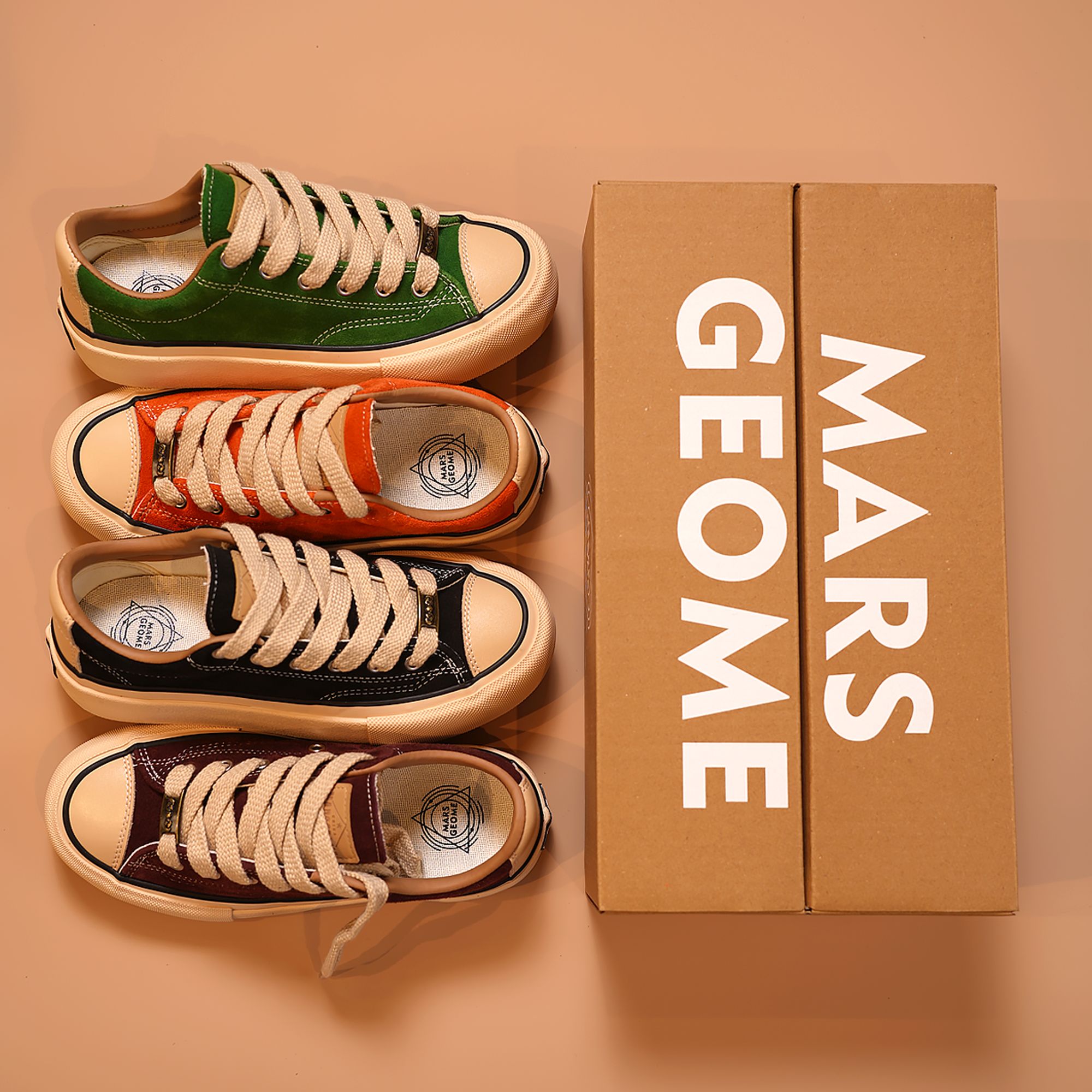 MARS*GEOME/火星几何2025年秋冬新款牛反绒皮男女同款板鞋复古