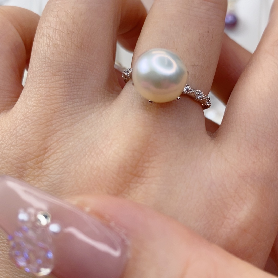 淡水珍珠戒指合金