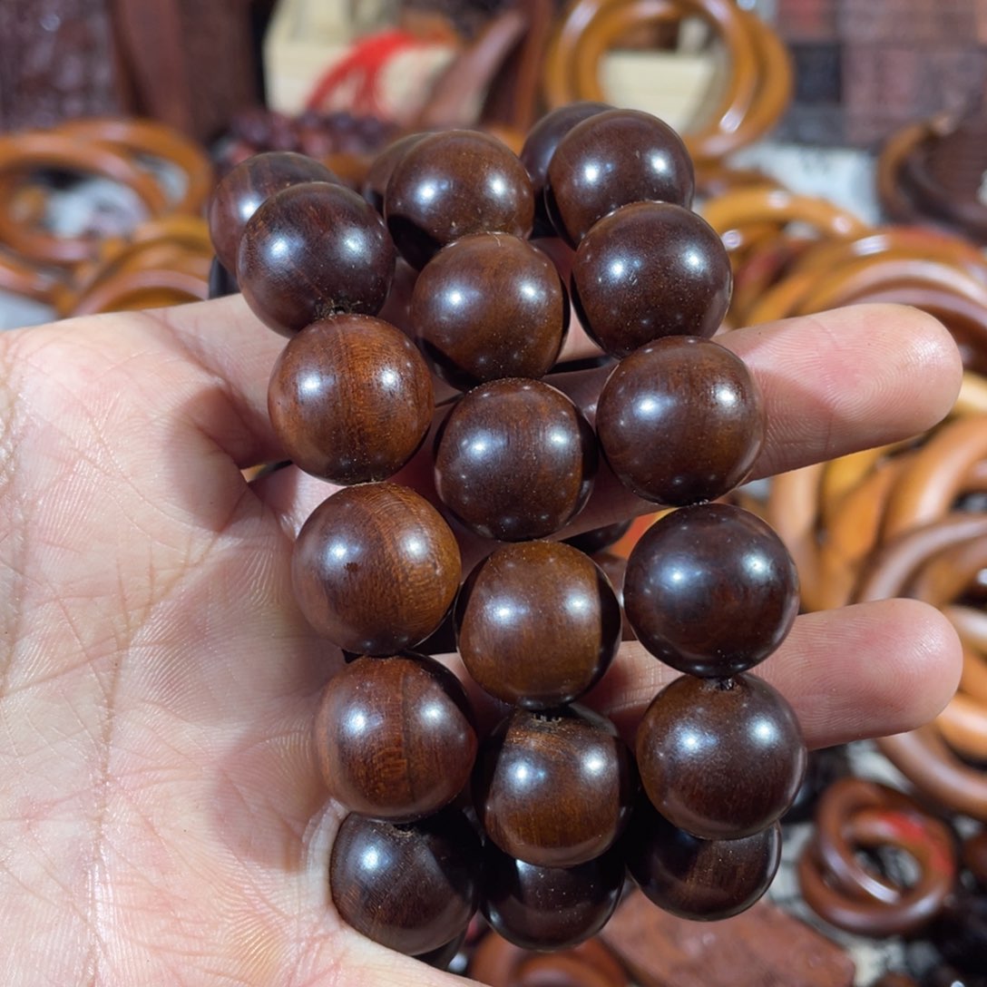 枣木覺*中枣木老料18手串一物一拍