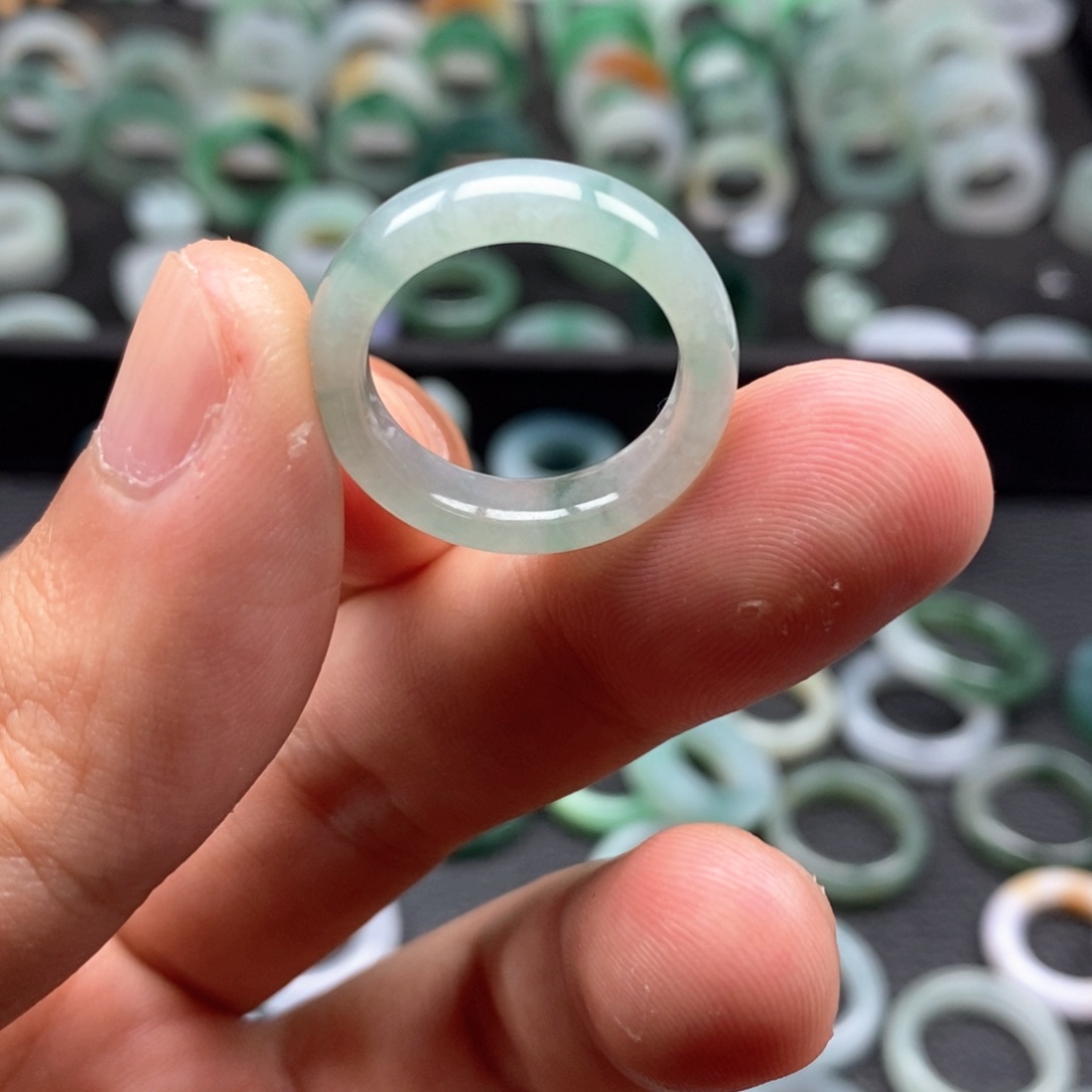 翡翠戒指未镶嵌天然翡翠14圈