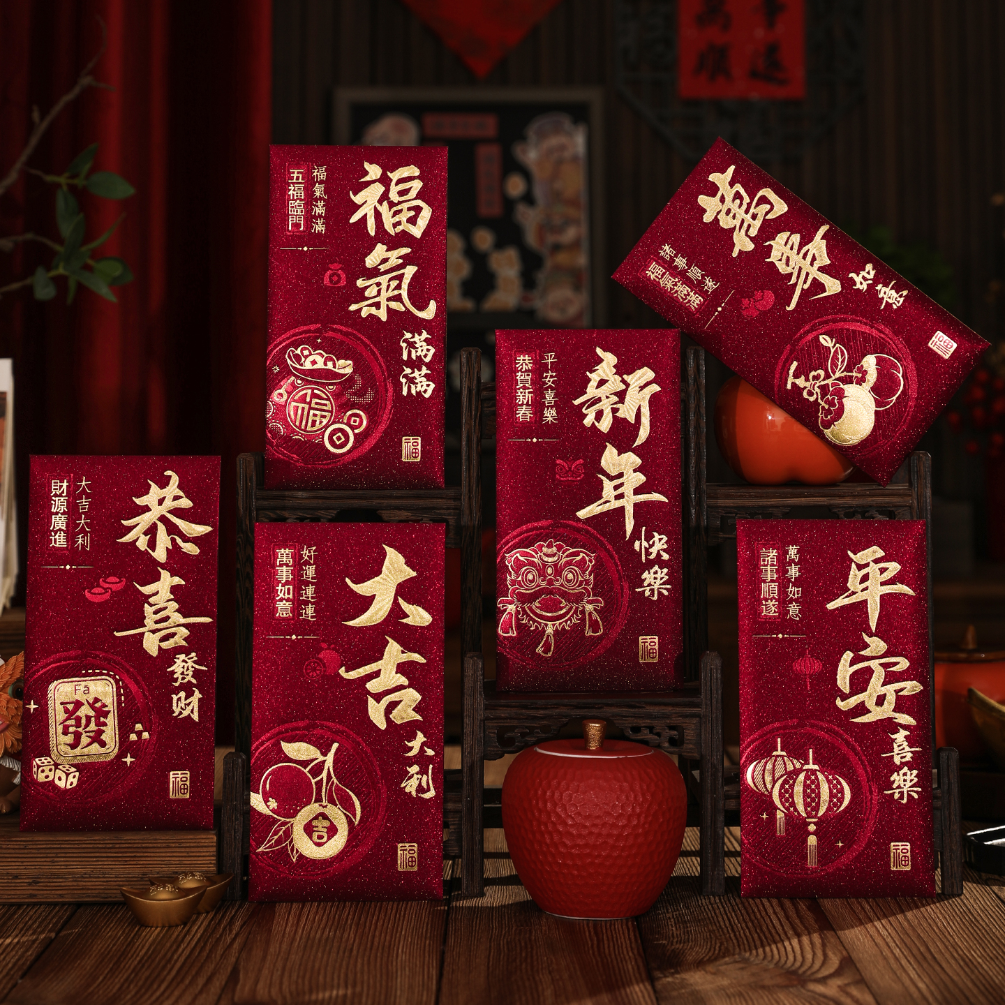 2026新款新年红包袋马年创意春节过年烫金酒红千元利是封压岁钱包