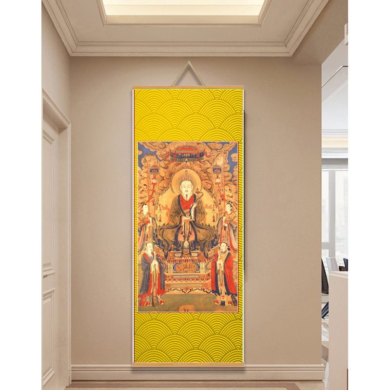 【310灵宝天尊】60x120cm现代简约挂轴装饰画办公室家居装饰画