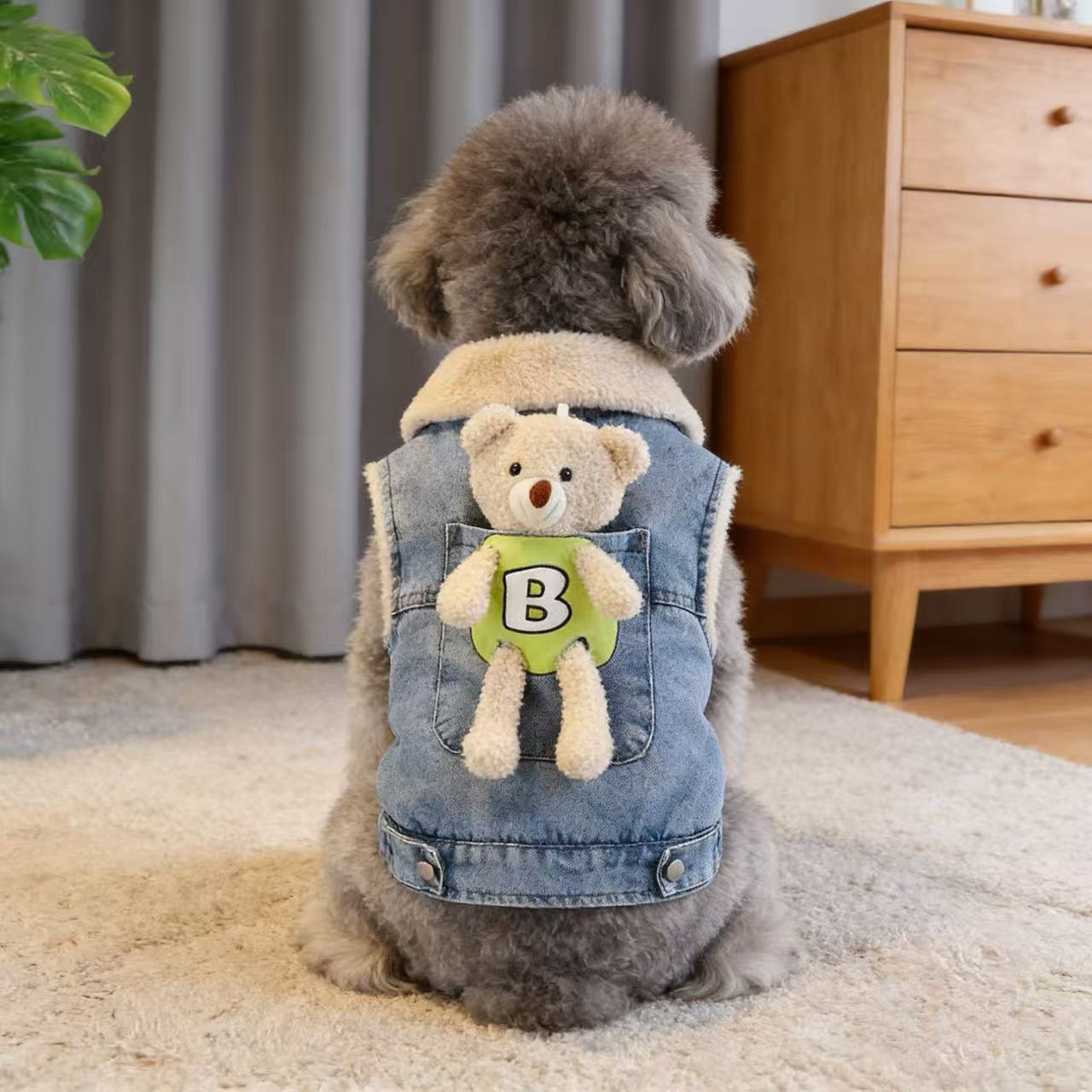 秋冬装加厚保暖狗狗棉衣宠物衣服比熊贵宾博美泰迪衣服牛仔棉衣