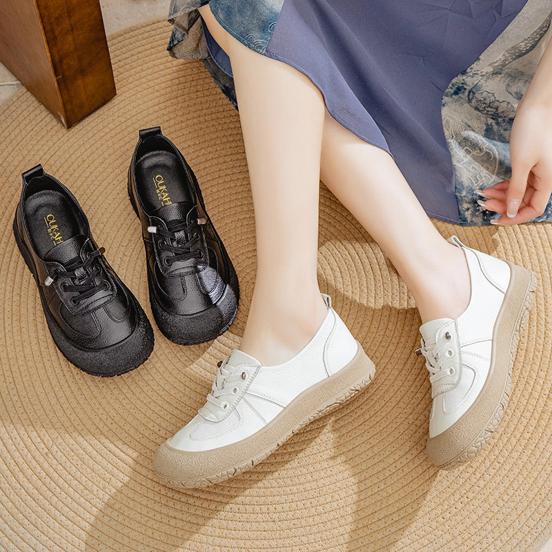 春秋款真皮软底妈妈鞋单鞋中老年舒适不累脚小皮鞋百搭女鞋25003