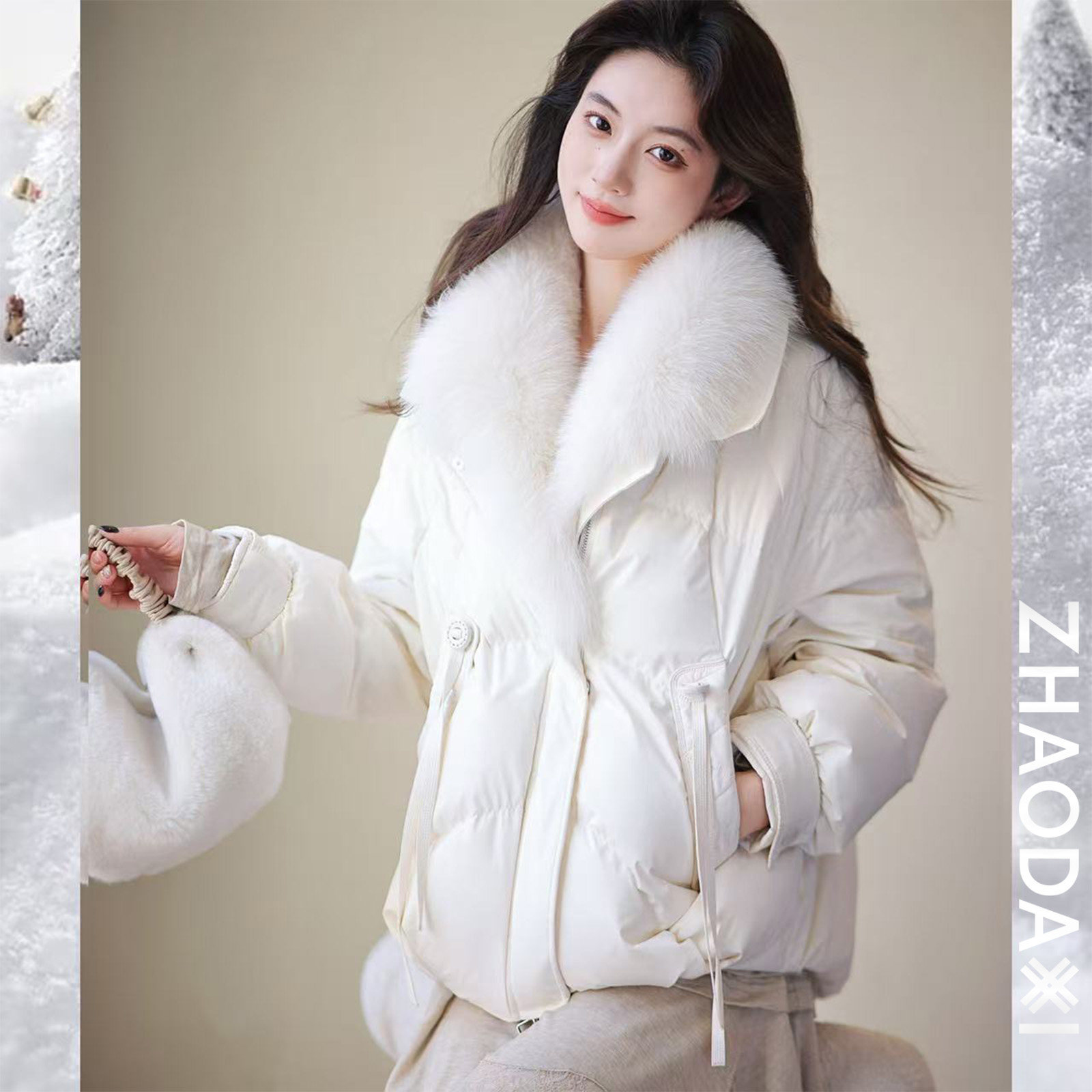 【赵大喜】梅烦恼皮草鹅绒服 | 高蓬松90白鹅绒