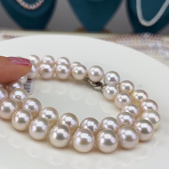 淡水珍珠颈饰银S925镶嵌➕10-11高品极光蔓塔