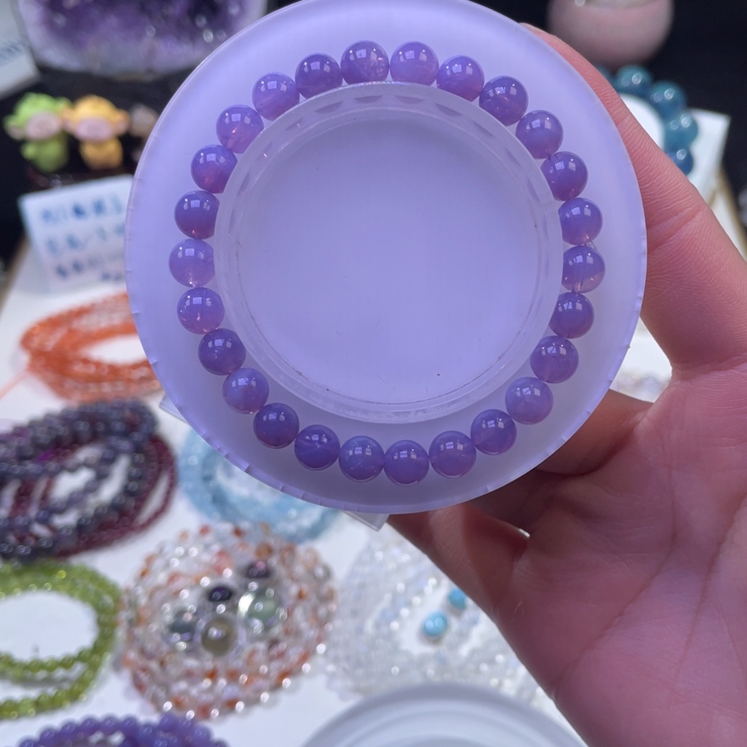 未镶嵌手链水晶浓色奶体紫玉晶7+