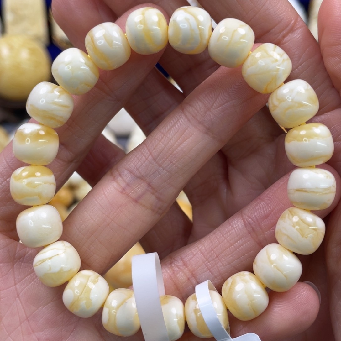 蜜蜡裸石未镶嵌琥珀蜜蜡手串卡10mm