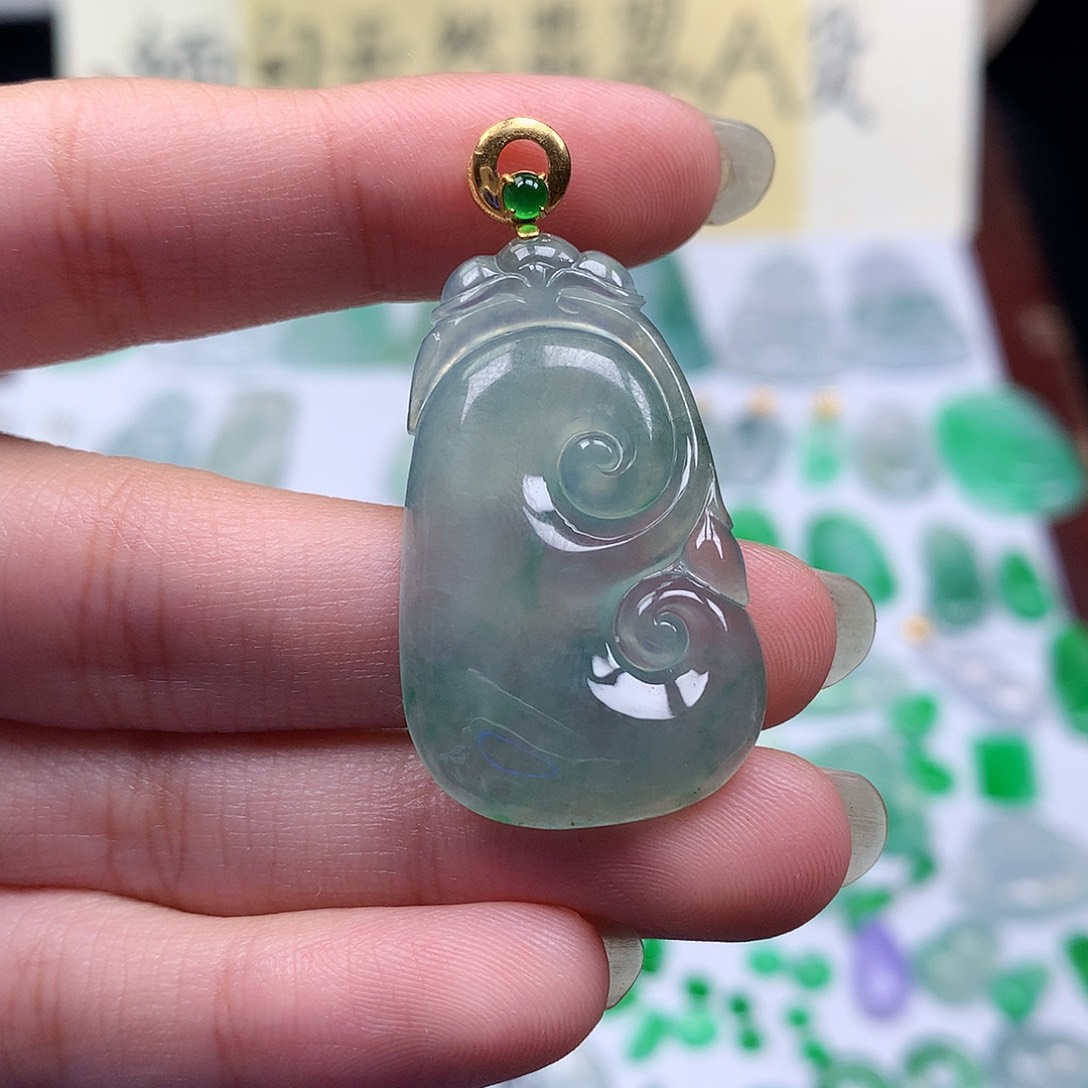 翡翠裸石缅甸天然A货翡翠冰种如意
