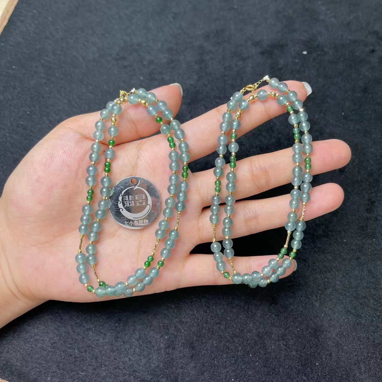 35813T01-4N8-天然A货翡翠珠链/约4+/约60颗/-多样性发其一